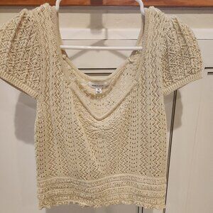 Medium Cream Colored Croched Top